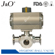 Higienic 3 Way Ball Valve Clamp termina com atuador